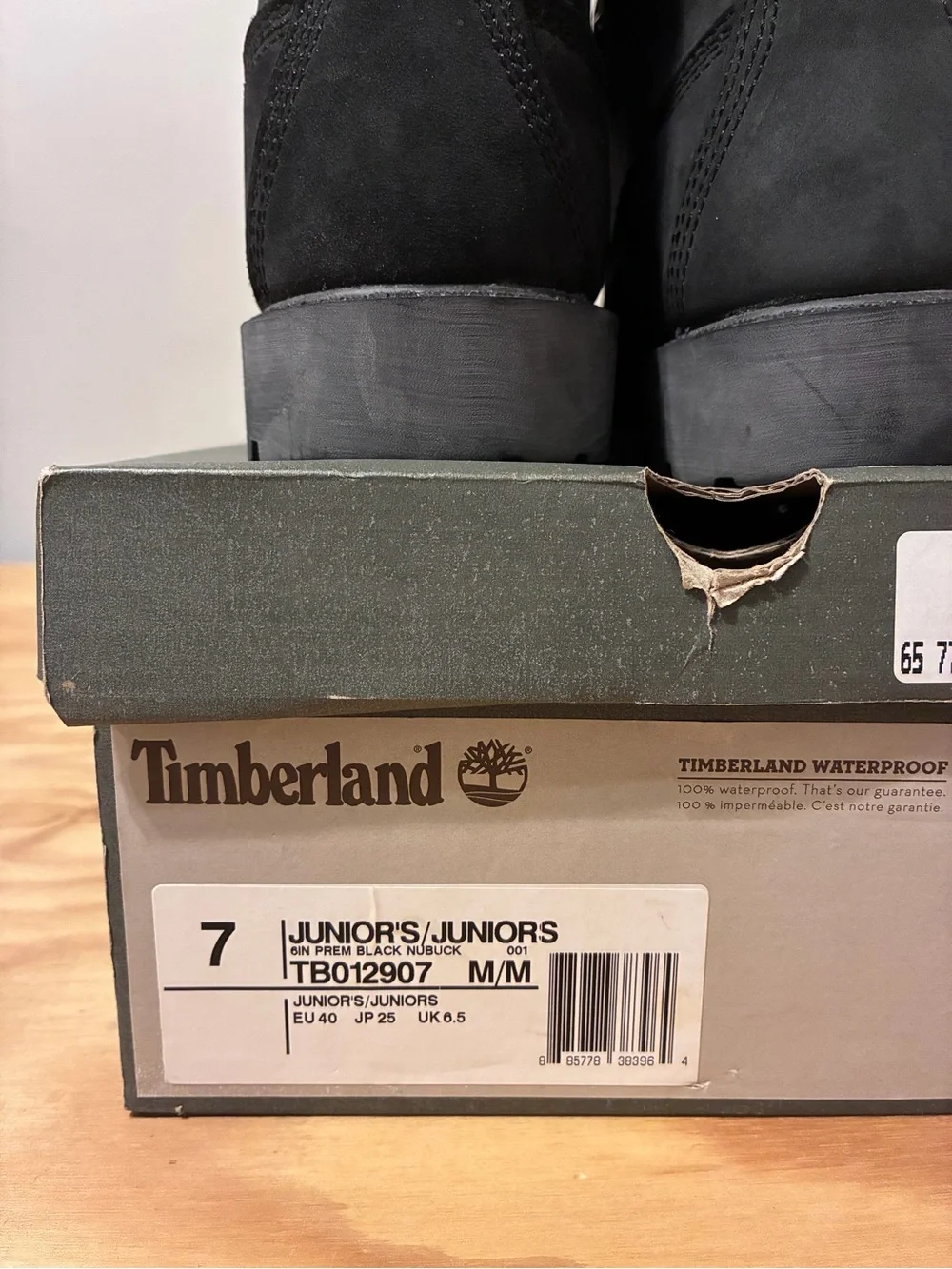 Timberland Men’s/Junior Size 7 Black Premium Boots
